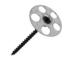 Screw with washer used to secure insulation boards.