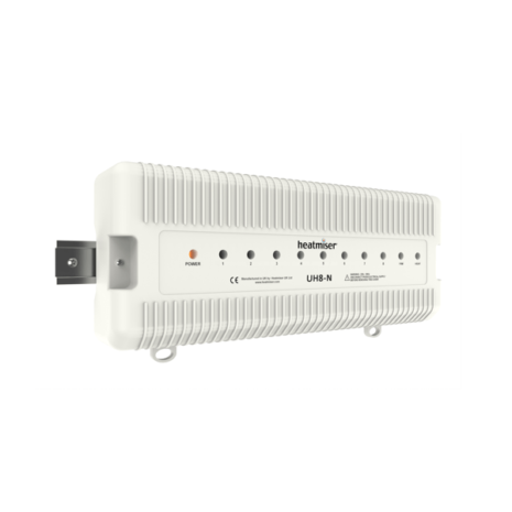 Heatmiser-UH8-N.png Heatmiser UH8-N wiring centre for up to 8 zone control using a 12 V power
