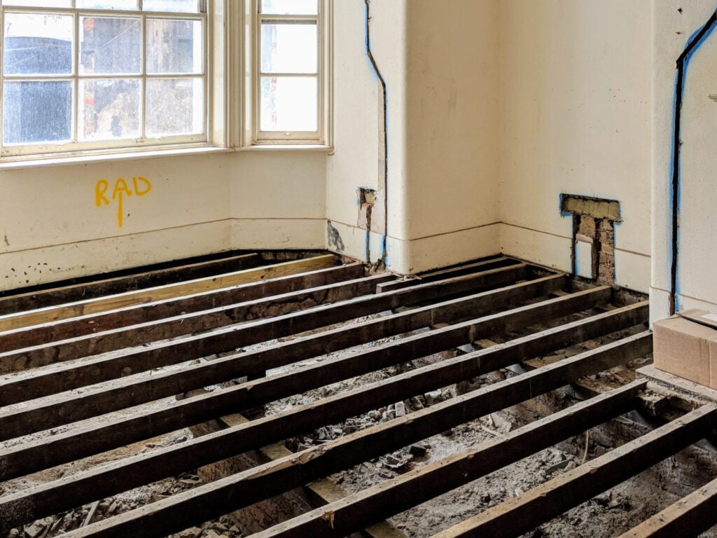 joisted flooring with no floor boards