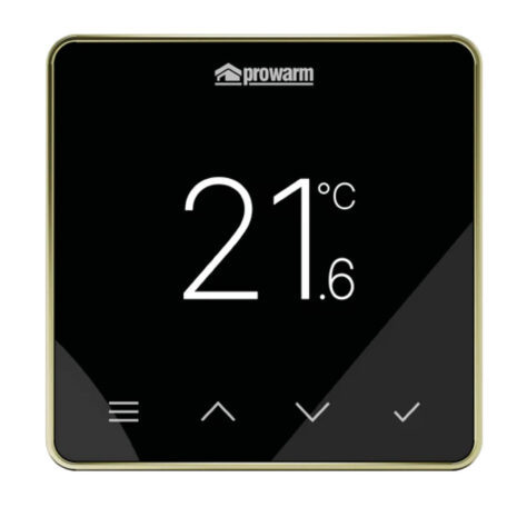 proWarm Touch IQ S Series-Black Thermostat 2 Brass Trim proWarm Touch IQ S Series-Black Thermostat 2 Brass Trim