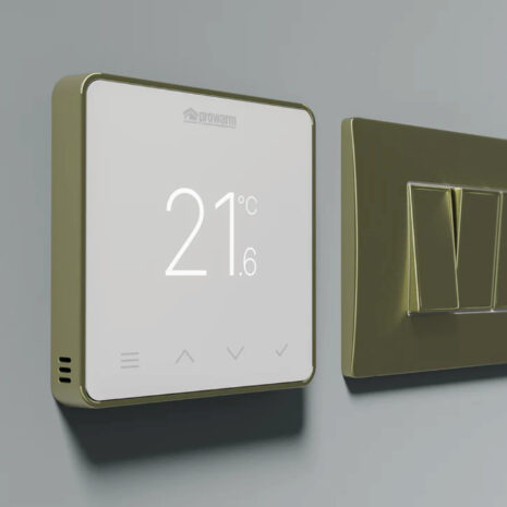 proWarm Touch IQ S Series-White Thermostat brass trim 2 proWarm Touch IQ S Series-White Thermostat brass trim 2